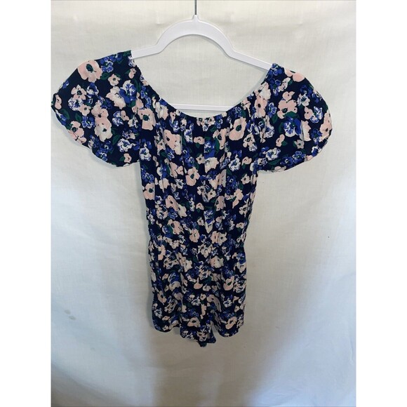 Abercrombie & Fitch Women’s Dressy Romper Sz X Small Blue Floral Party Going Out - Picture 8 of 12